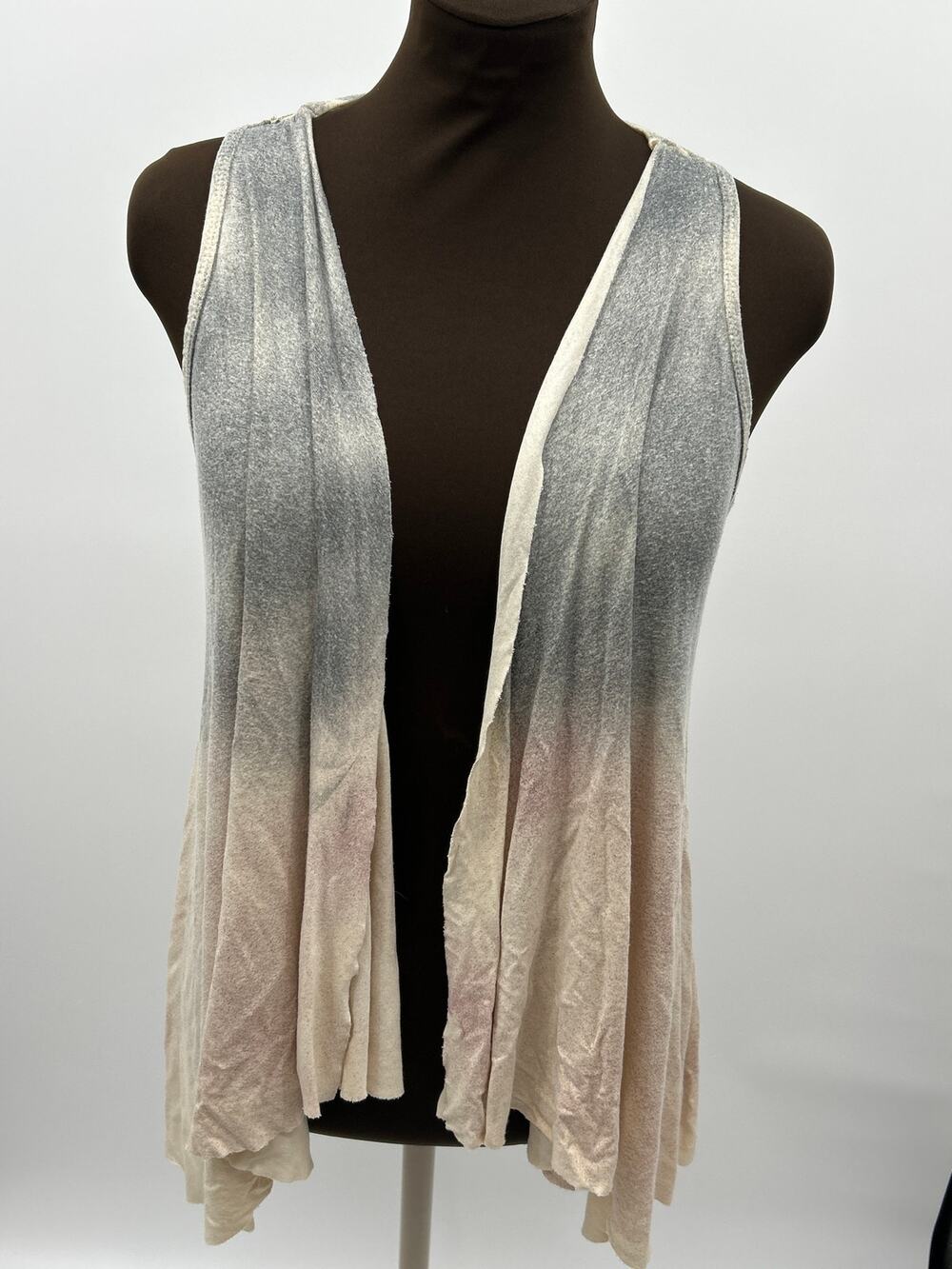 T Party Medium Ombre Open Front Vest Cardigan Festival Boho Sleeveless Duster